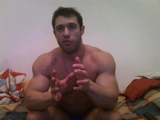 muscular hunk jerking off and playing with ass on webcam 3